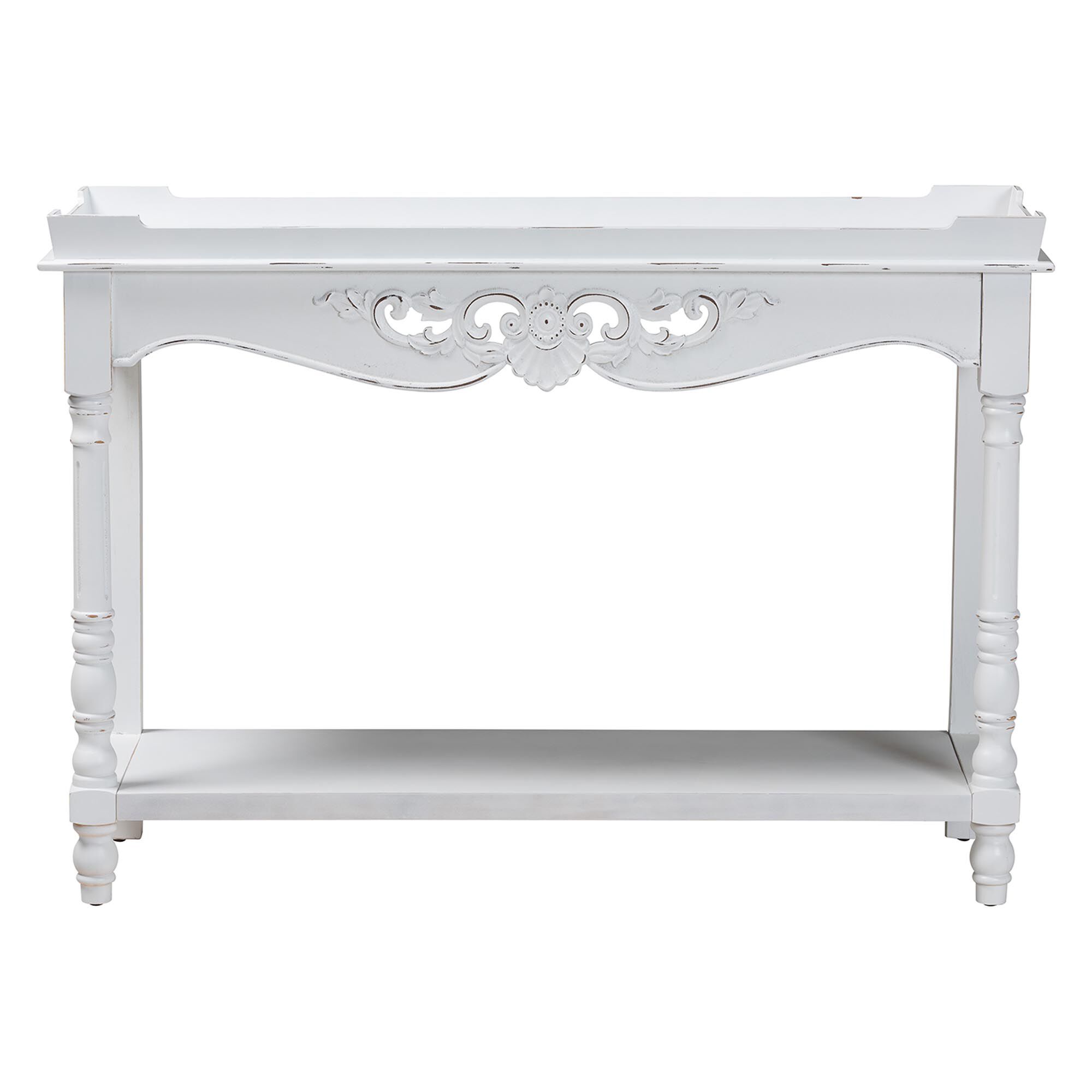 Rafferty Distressed Console Table, WHITE, alternate image number 2