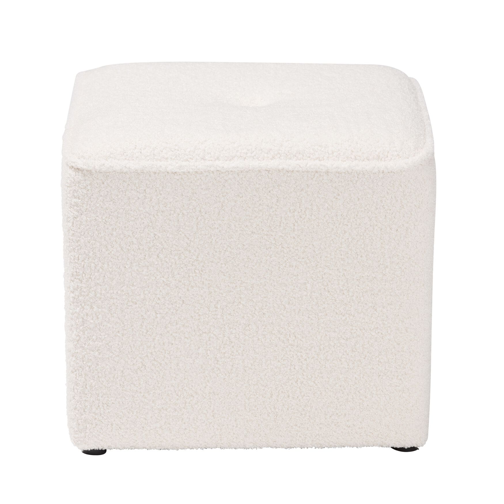 Isaiah Modern And Contemporary Ivory Boucle Upholstered Ottoman, , on-hover image number 1