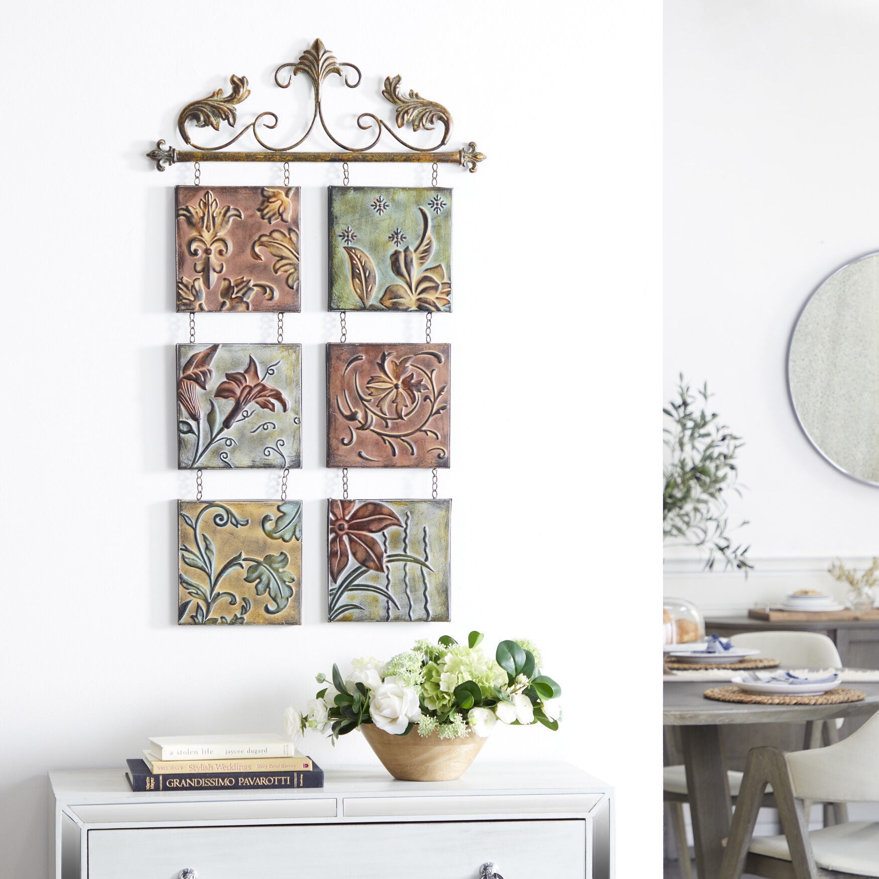 Brown Metal Traditional Floral Wall Decor, , alternate image number 8