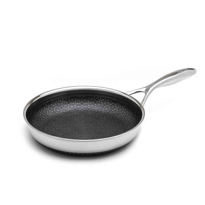 LIVWELL DiamondClad™ 10 inches Hybrid Nonstick Stainless Steel Frying Pan, Dishwasher Safe, PFOA-free – Silver/Black, SILVER, hi-res image number 0