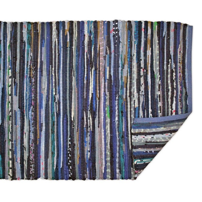 Multi Color Nautical Blue Rag Rug 2Ft 3Inx6Ft, , alternate image number null