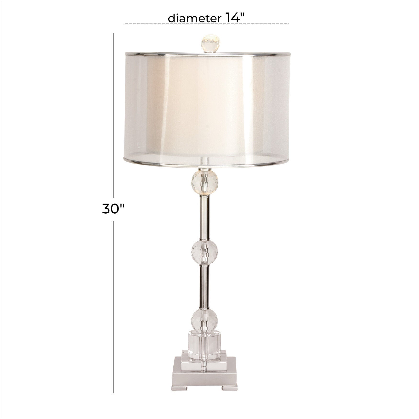 Silver Metal Glam Table Lamp, , alternate image number 3