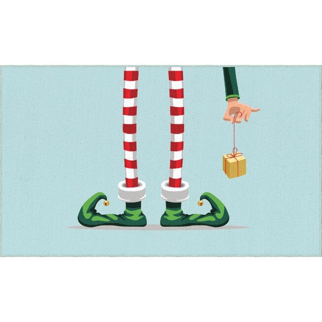 Elf Stockings Light Blue Kitchen Rug, LIGHT BLUE, hi-res image number null