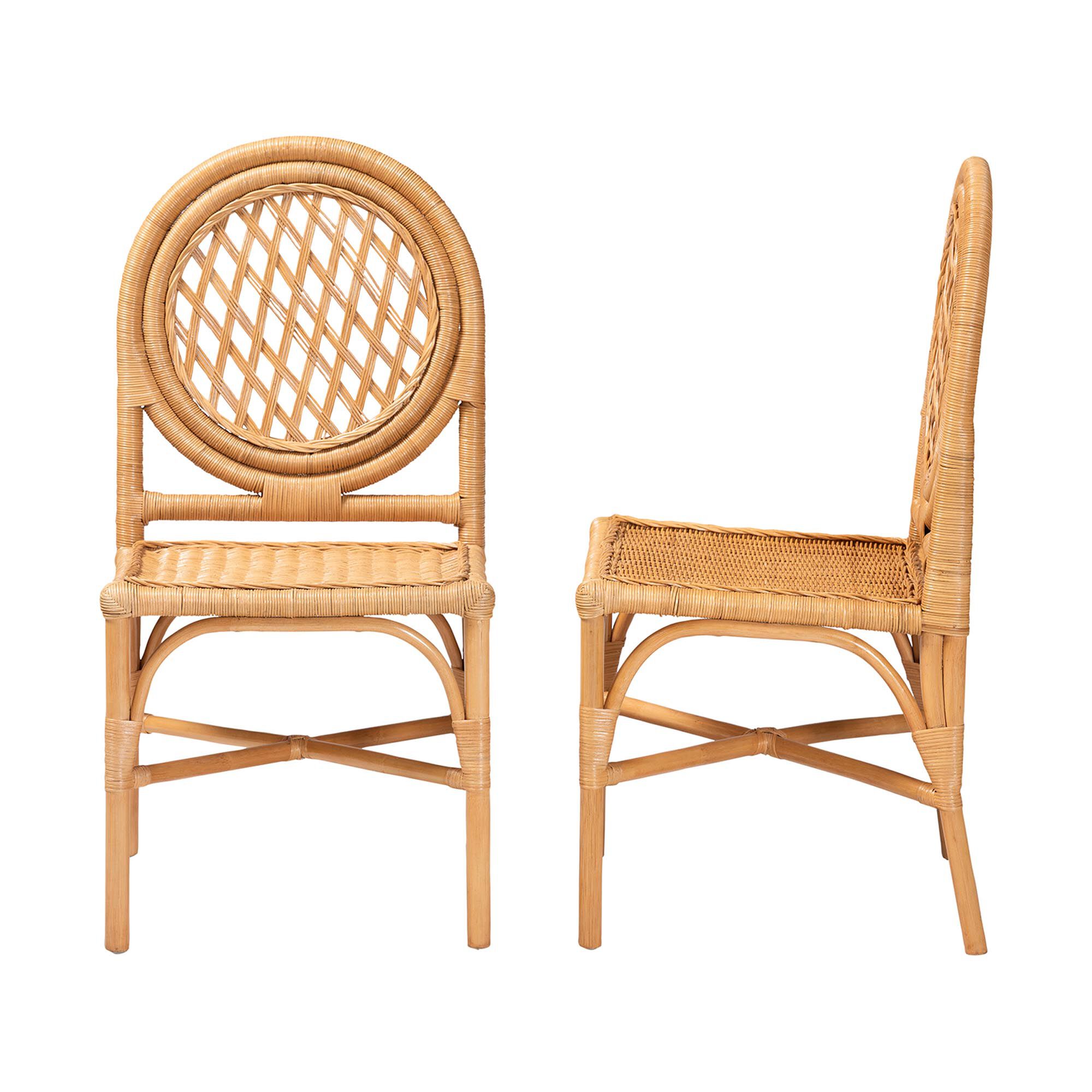 Oxford Natural Rattan Dining Chair, LIGHT HONEY, alternate image number 3