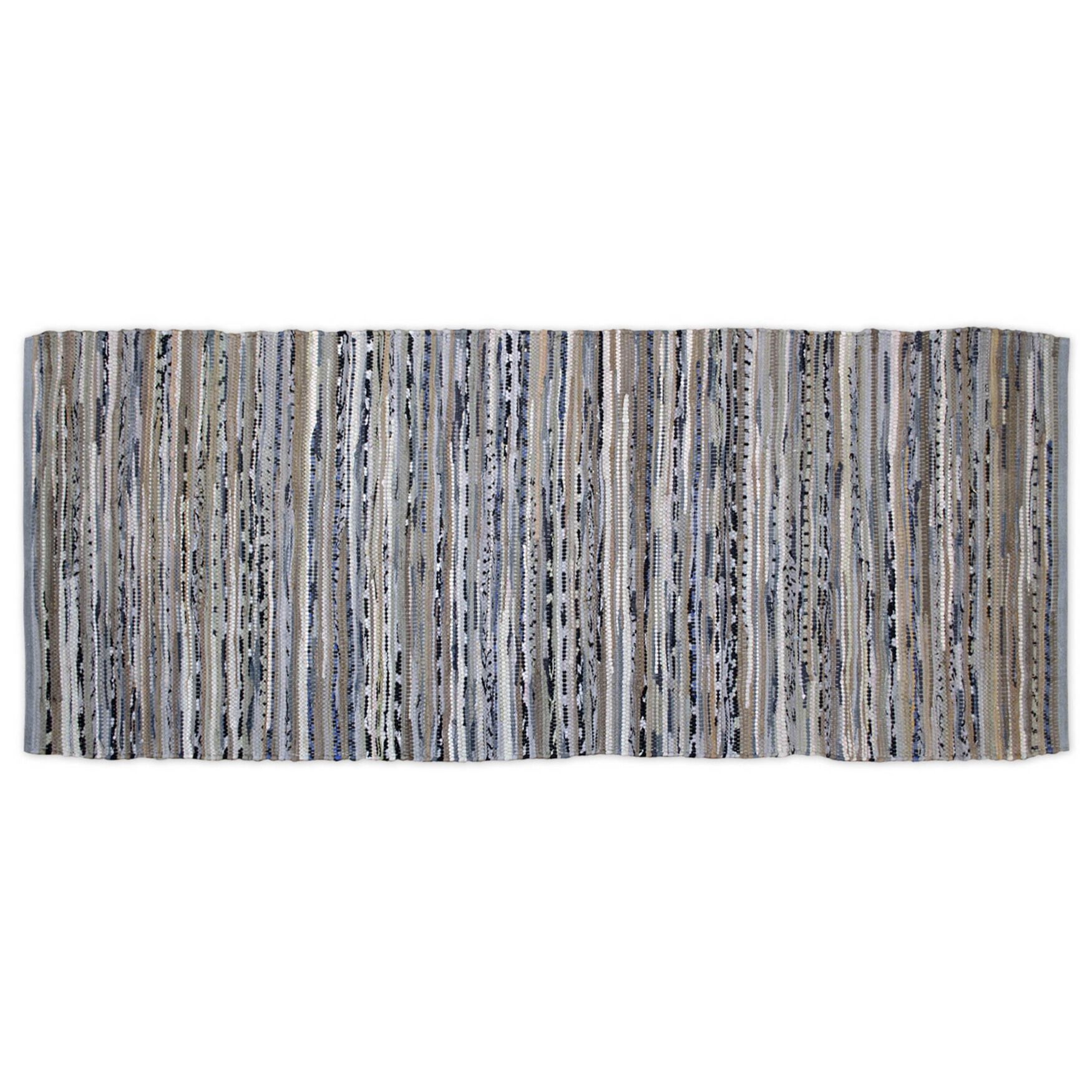 Multi Color Gray Rag Rug Handmade Recycled Cotton, Gray | Woman Within