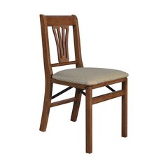 Urn Back Wood Folding Chairs, Set Of 2