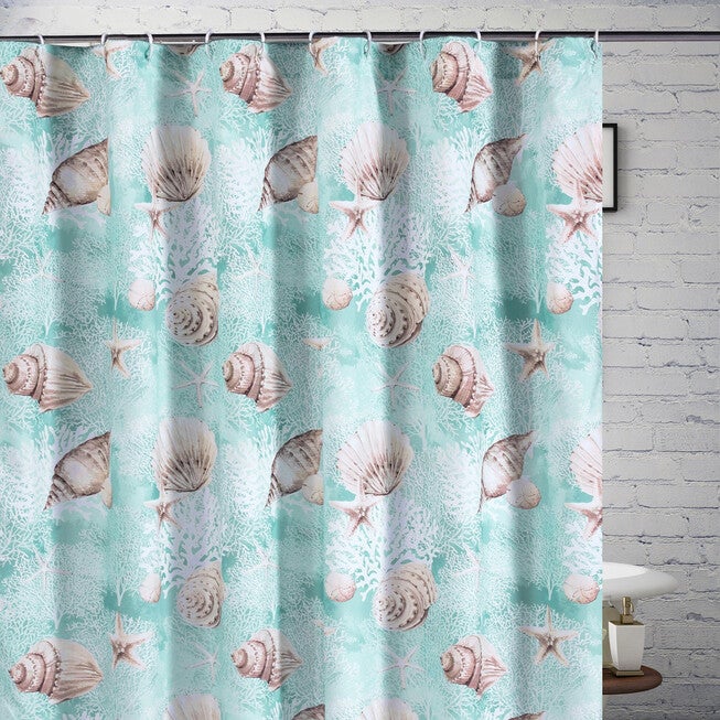 Ocean Turquoise Bath Shower Curtain, , on-hover image number null