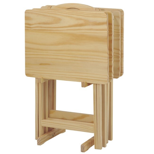 5pcs Tray Table Set-Natural, , alternate image number 4
