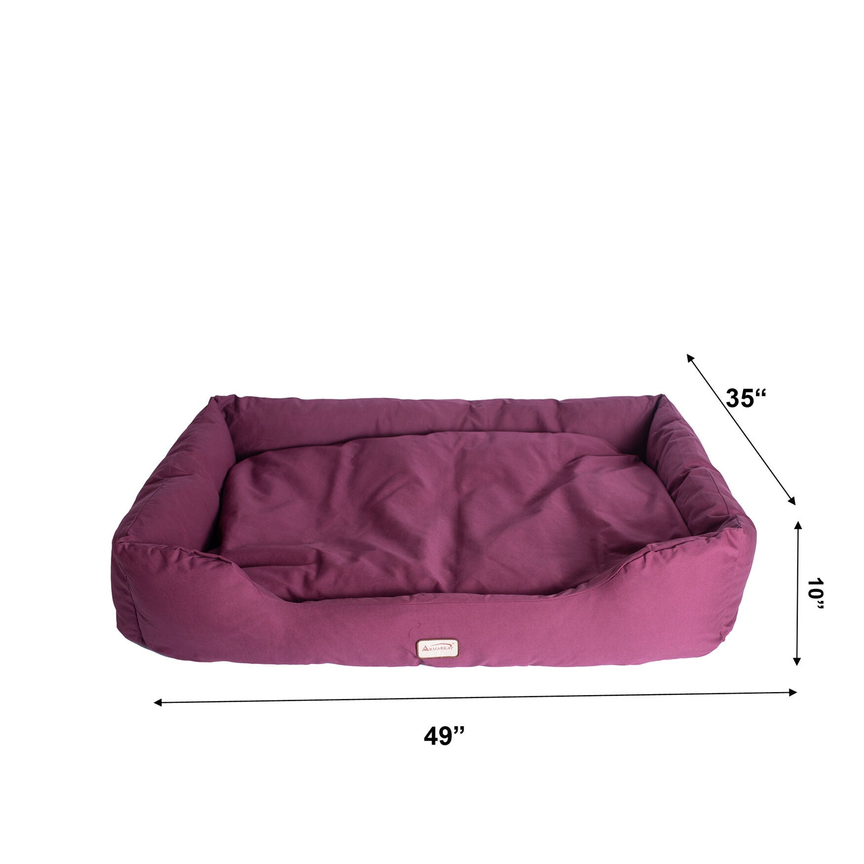 Bolstered Dog Bed, Anti-Slip Pet Bed, Burgundy, X-Large, , alternate image number 3
