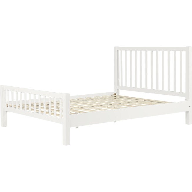 Hampton Wooden Platform Bed in Oak, Queen, WHITE, alternate image number 6