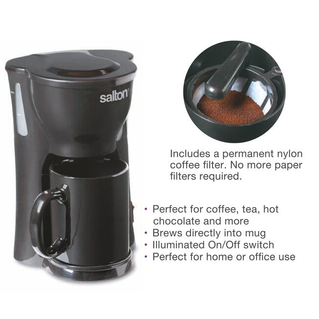 Space Saving 1 Cup Coffee Maker - Black, , on-hover image number null