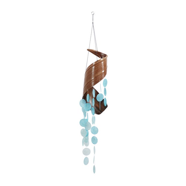 Teal Capiz Coastal Windchime, , on-hover image number null