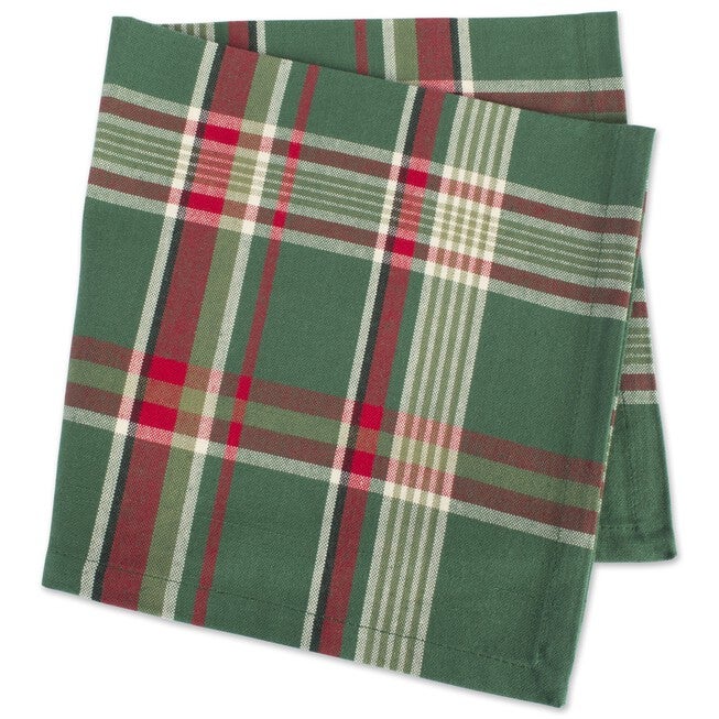 Dark Green Plaid Napkin, Set of 6, , alternate image number null