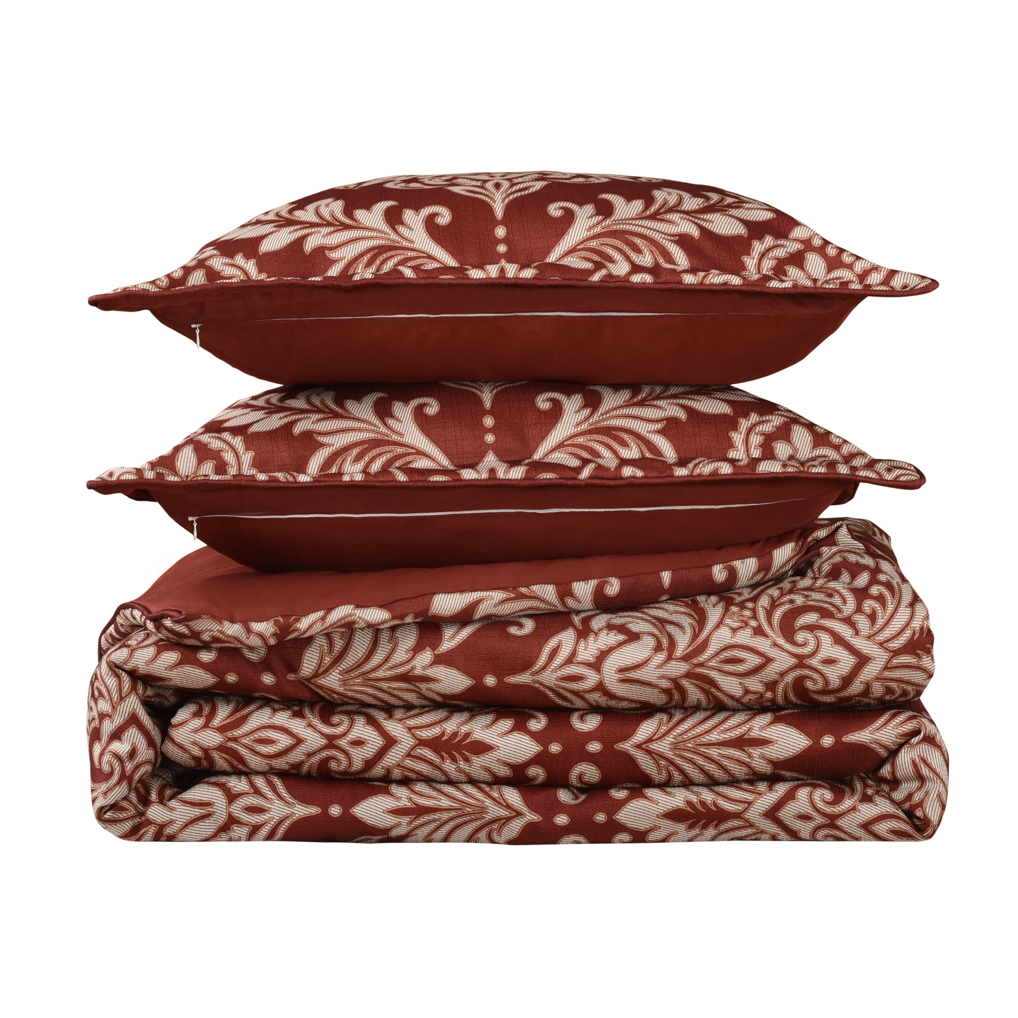 Lazia 3 Piece Comforter Set, RED, alternate image number null