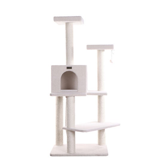 Real Wood 57" Fleece Covered Cat Tree Climber, , alternate image number null