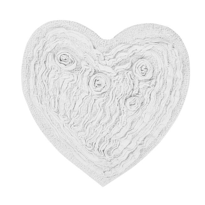 Bellflower Heart Bath Rug, WHITE, hi-res image number 0