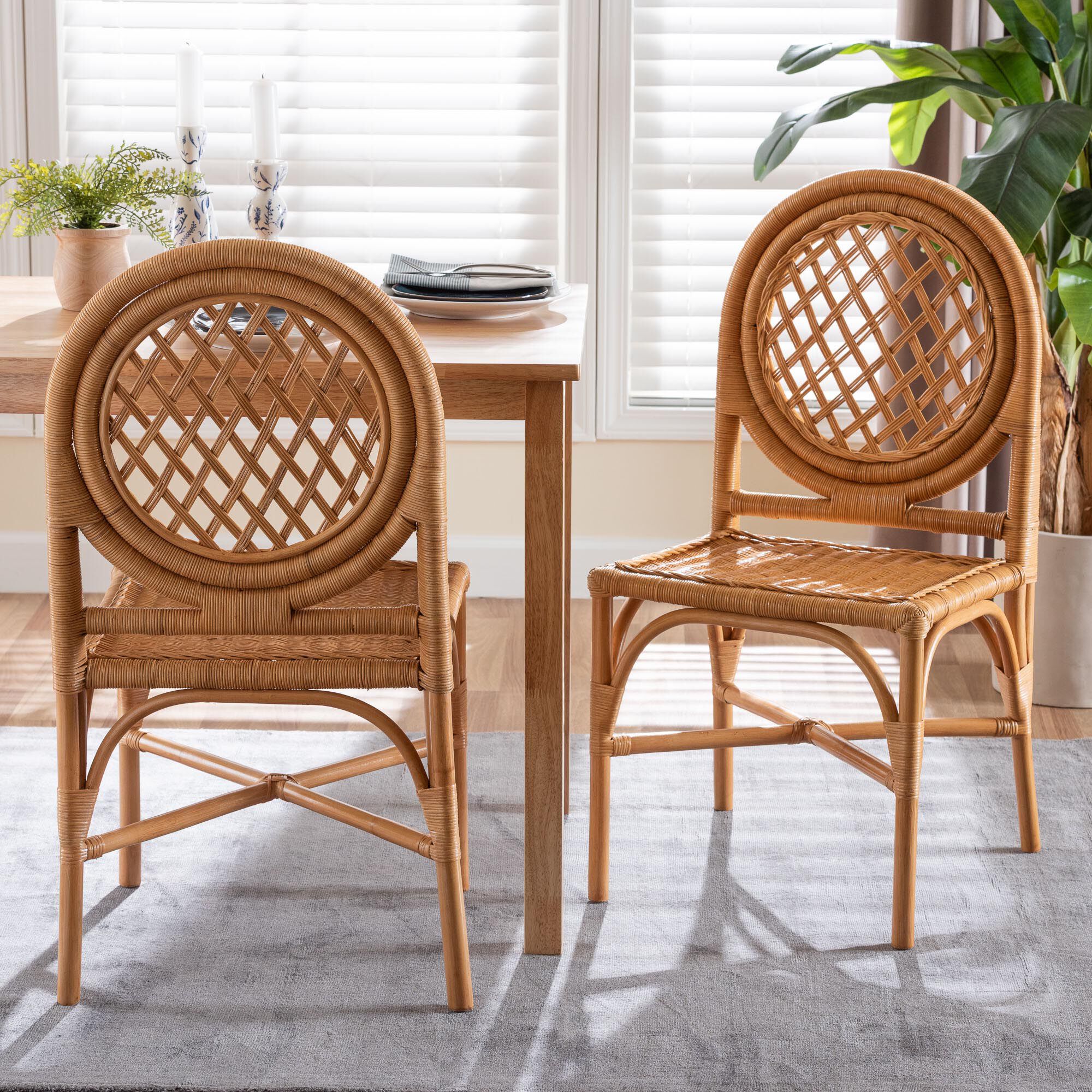 Oxford Natural Rattan Dining Chair, LIGHT HONEY, hi-res image number 0