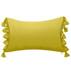 Edie @ Home Indoor/Outdoor Colorblock Tassel Fringe Decorative Throw Pillow 12X20, Citron, , on-hover image number null
