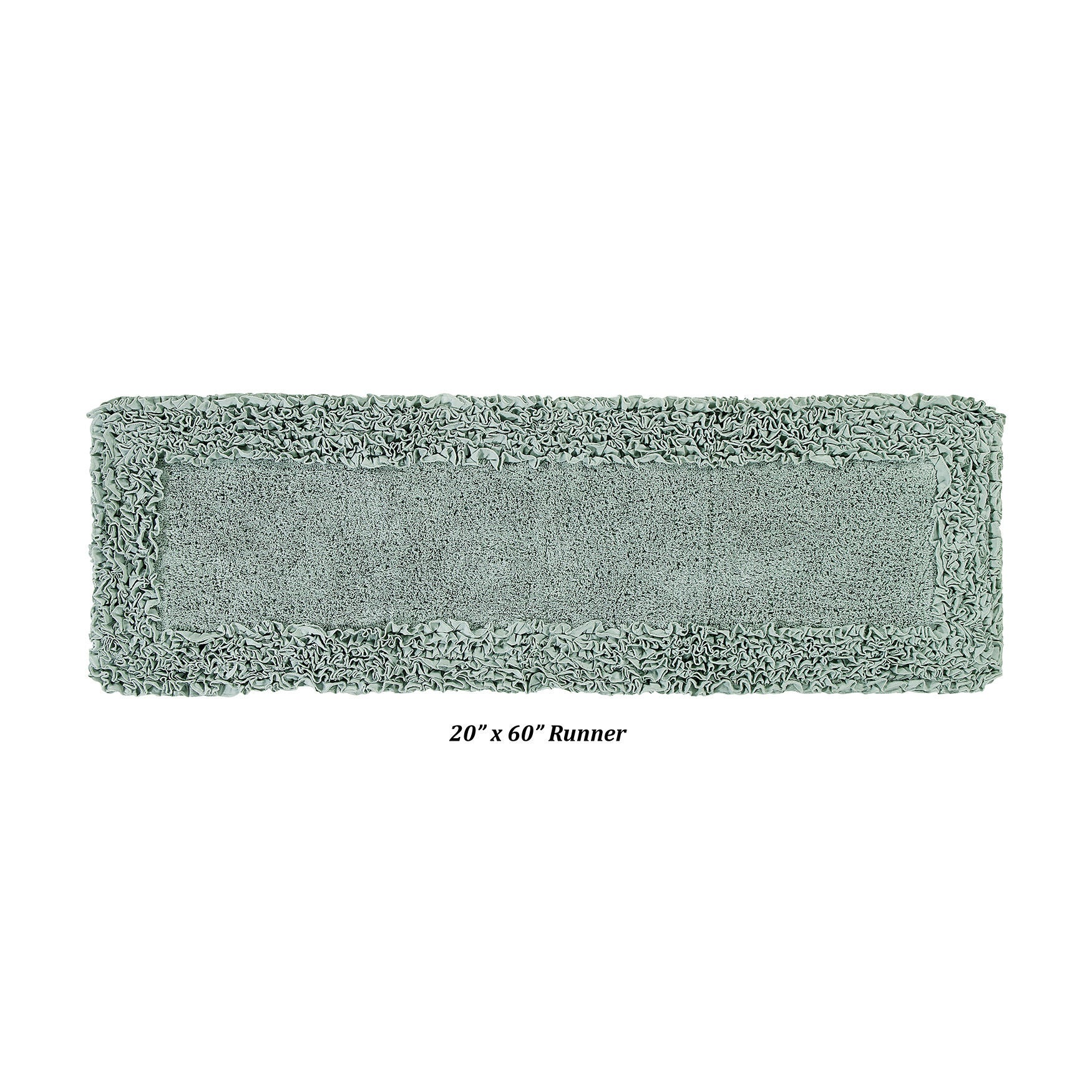 Shaggy Border Bath Rug Mat, 20 inches X 60 inches, SAGE, hi-res image number 0