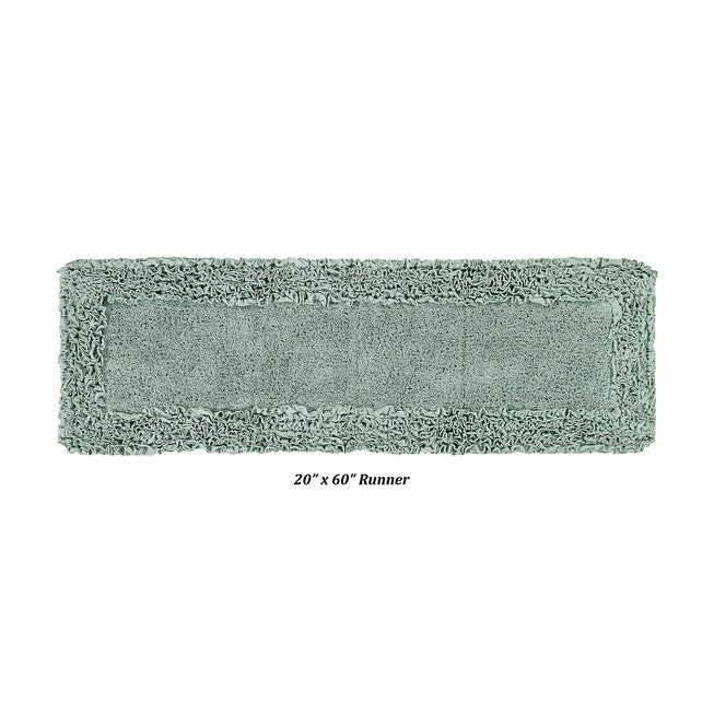 Shaggy Border Bath Rug Mat, 20 inches X 60 inches, SAGE, hi-res image number 0