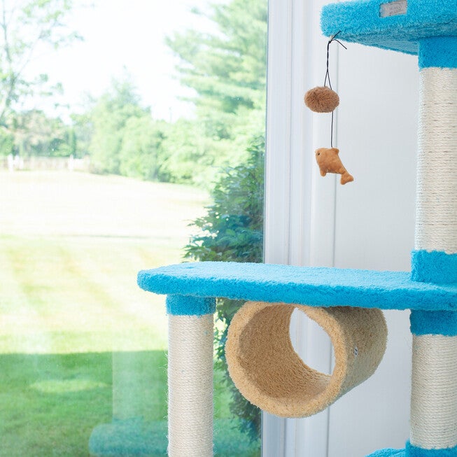 Real Wood 61 inches Cat Climber Junggle Tree With Platforms, , alternate image number null