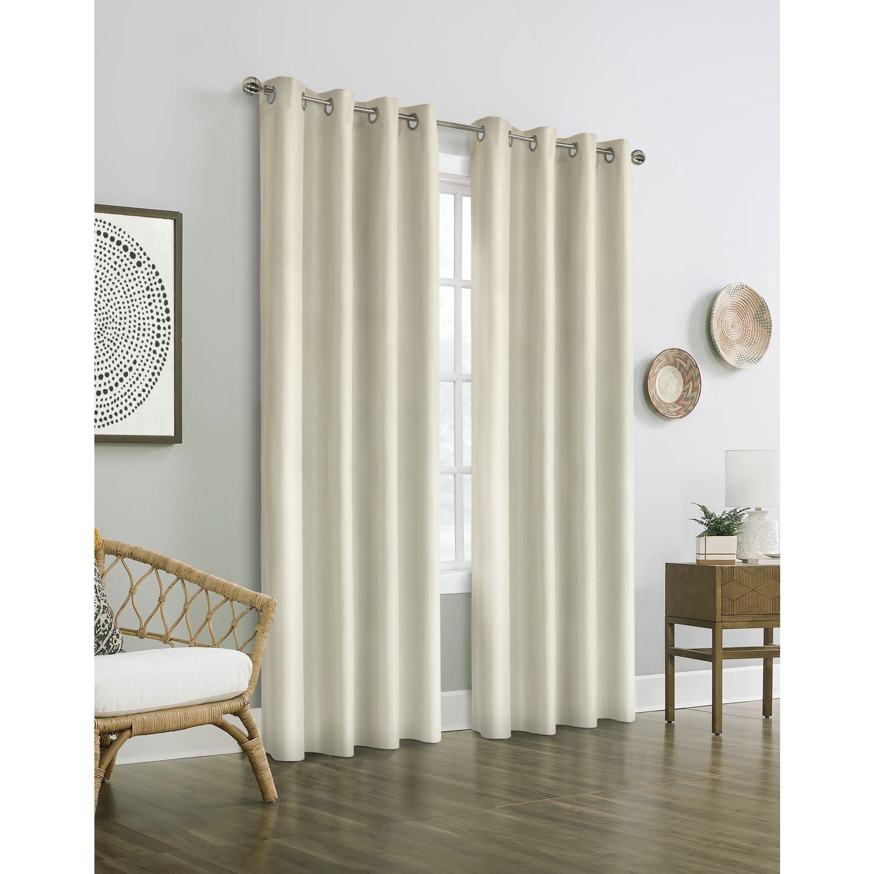 Vigo Blackout Grommet Curtain Panel, OFF WHITE, hi-res image number 0