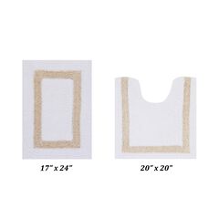 Hotel Collectionis Bath Mat Rug 2 Piece Set (17" x 24" | 20" x 20")