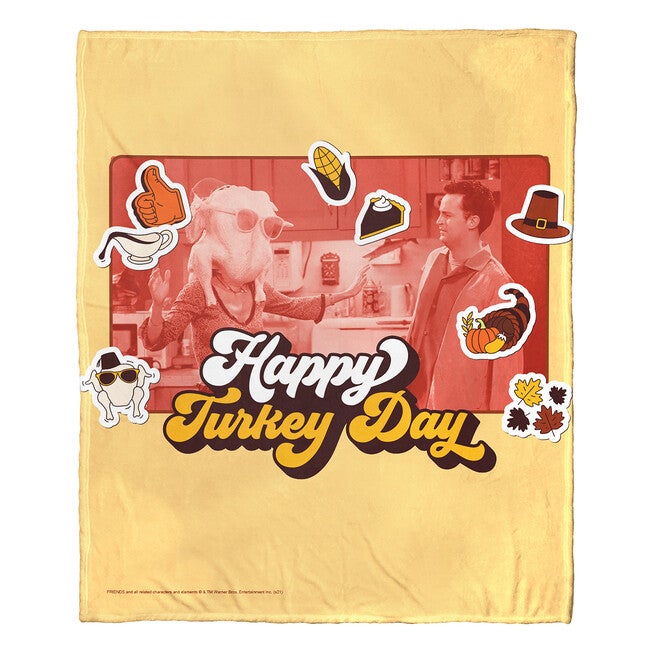 Wb Friends Turkey Head Silk Touch Throw Blanket, , on-hover image number null