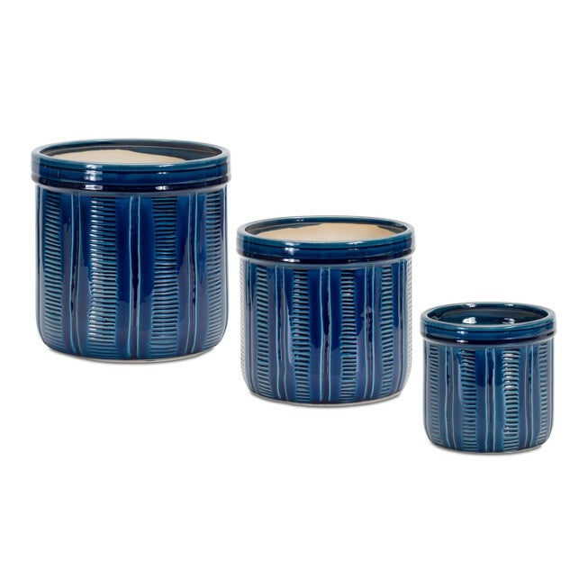 Container (Set of 3) 5 inchesH, 6 inchesH, 7.5 inchesH Terra Cotta, GREEN, hi-res image number null