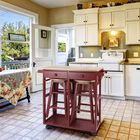 Breakfast Cart with Drop-Leaf Table-Red, , alternate image number null