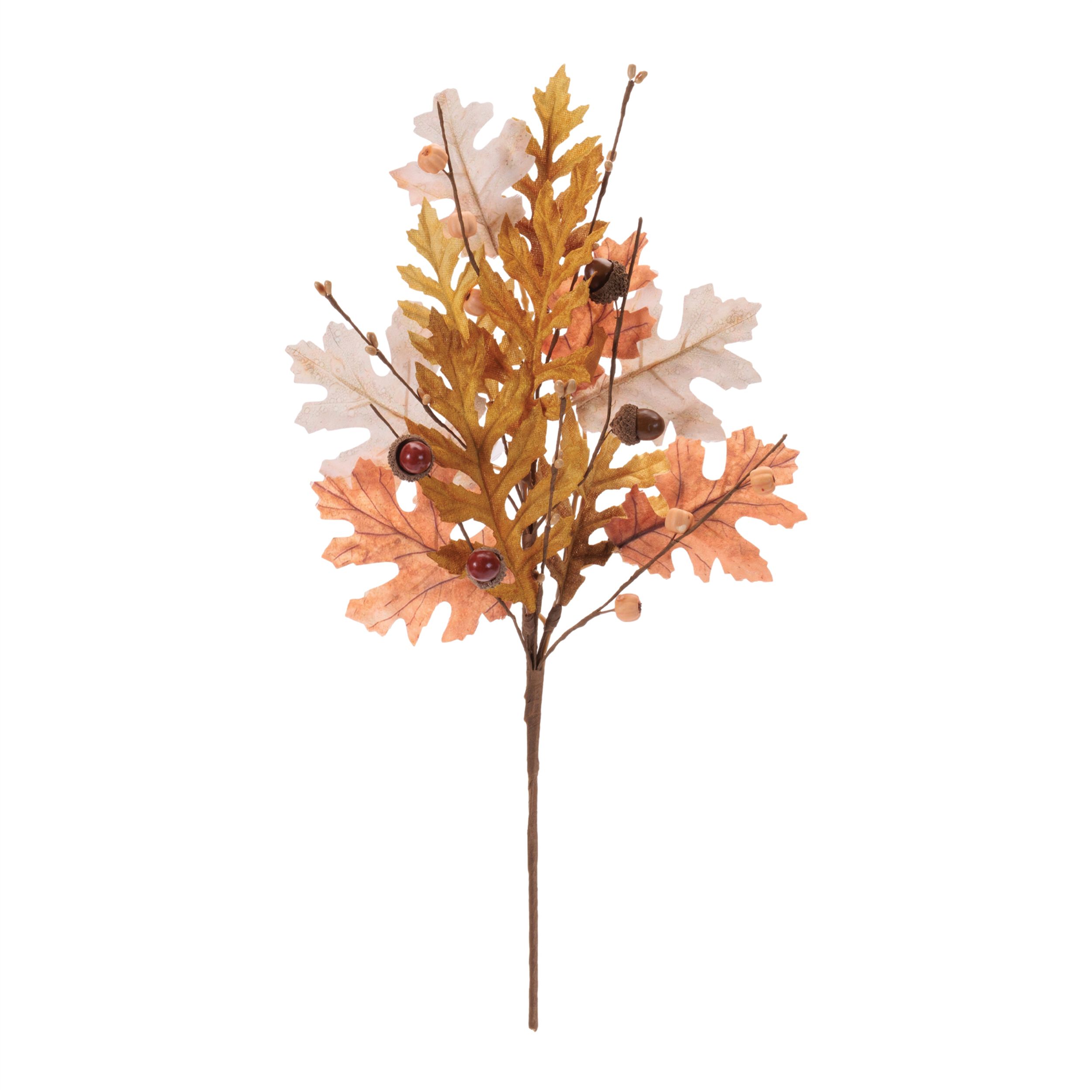 Harvest Oak Leaf Spray (Set of 4), YELLOW BROWN, alternate image number 1