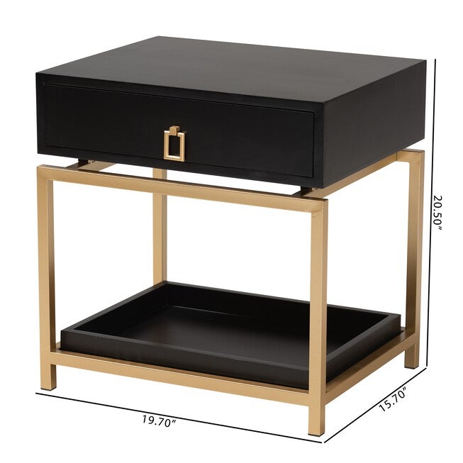 Melosa Modern Glam And Luxe 1-Drawer End Table, , alternate image number 15