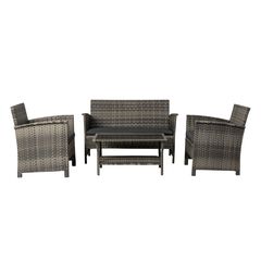 Jareth Wicker Patio Set in Gray