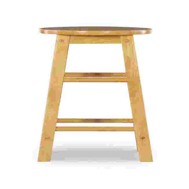 Wooden counter stool with round seat and four legs