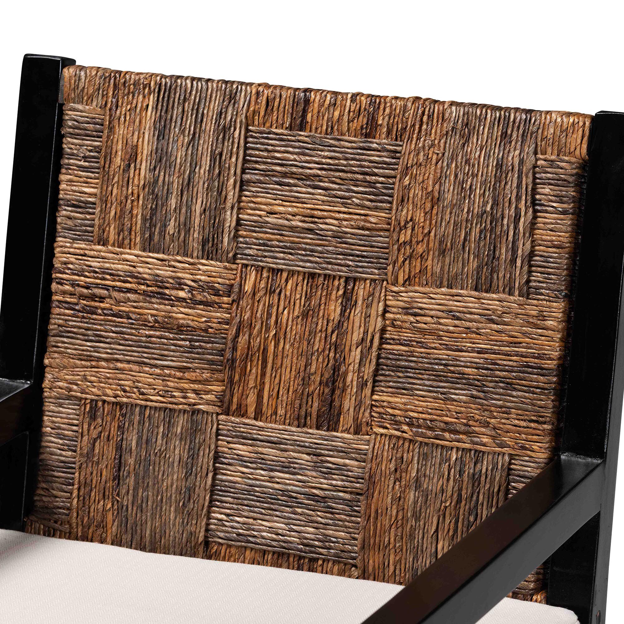 Raniya 2-Piece Handwoven Seagrass Armchairs, BLACK, alternate image number 4