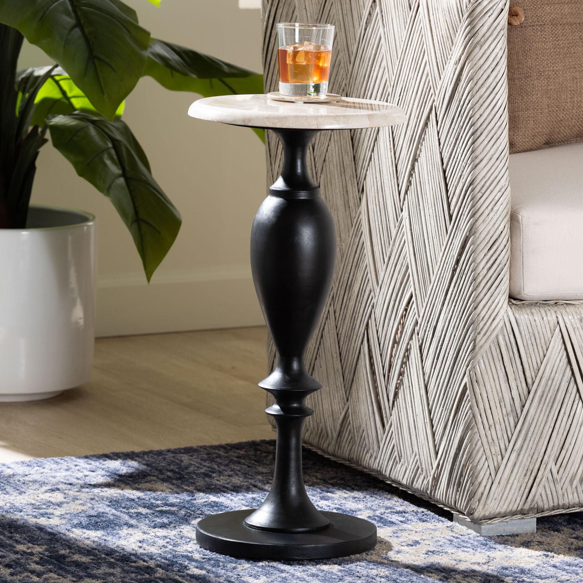 Perlita End Table with Marble Stone Top, GREY, hi-res image number 0