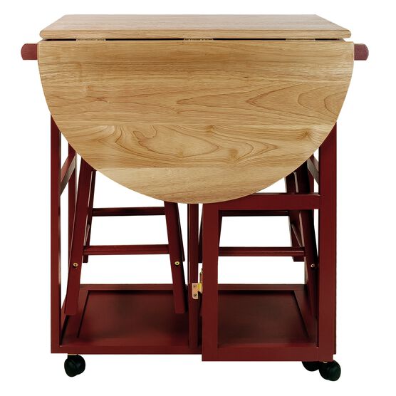 Breakfast Cart with Drop-Leaf Table-Red, , alternate image number null