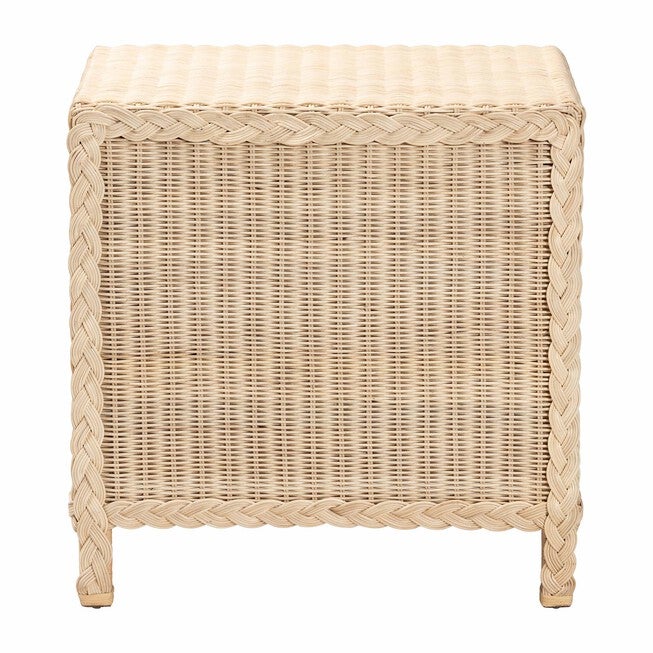 Lanica Japandi Sun Bleached Rattan 3-Drawer Nightstand, PALE, alternate image number null