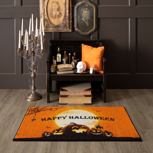 Pumpkin Sunset Orange Kitchen Rug, , alternate image number null