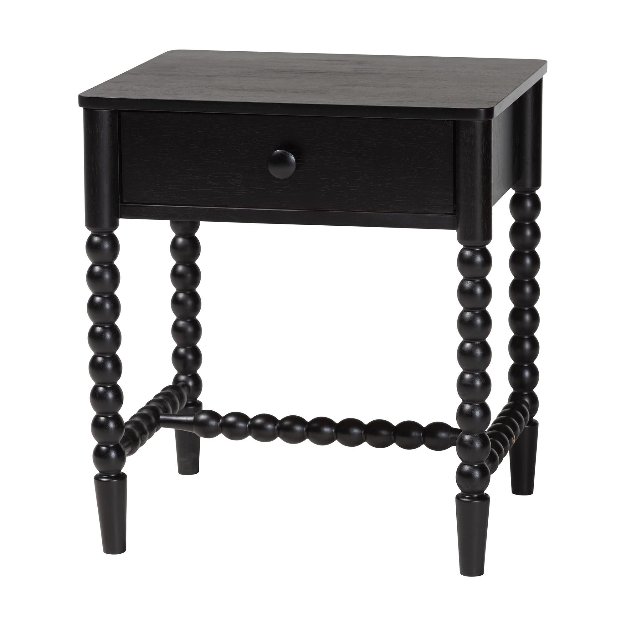 Brantley Spindle Nightstand, BLACK, alternate image number 1