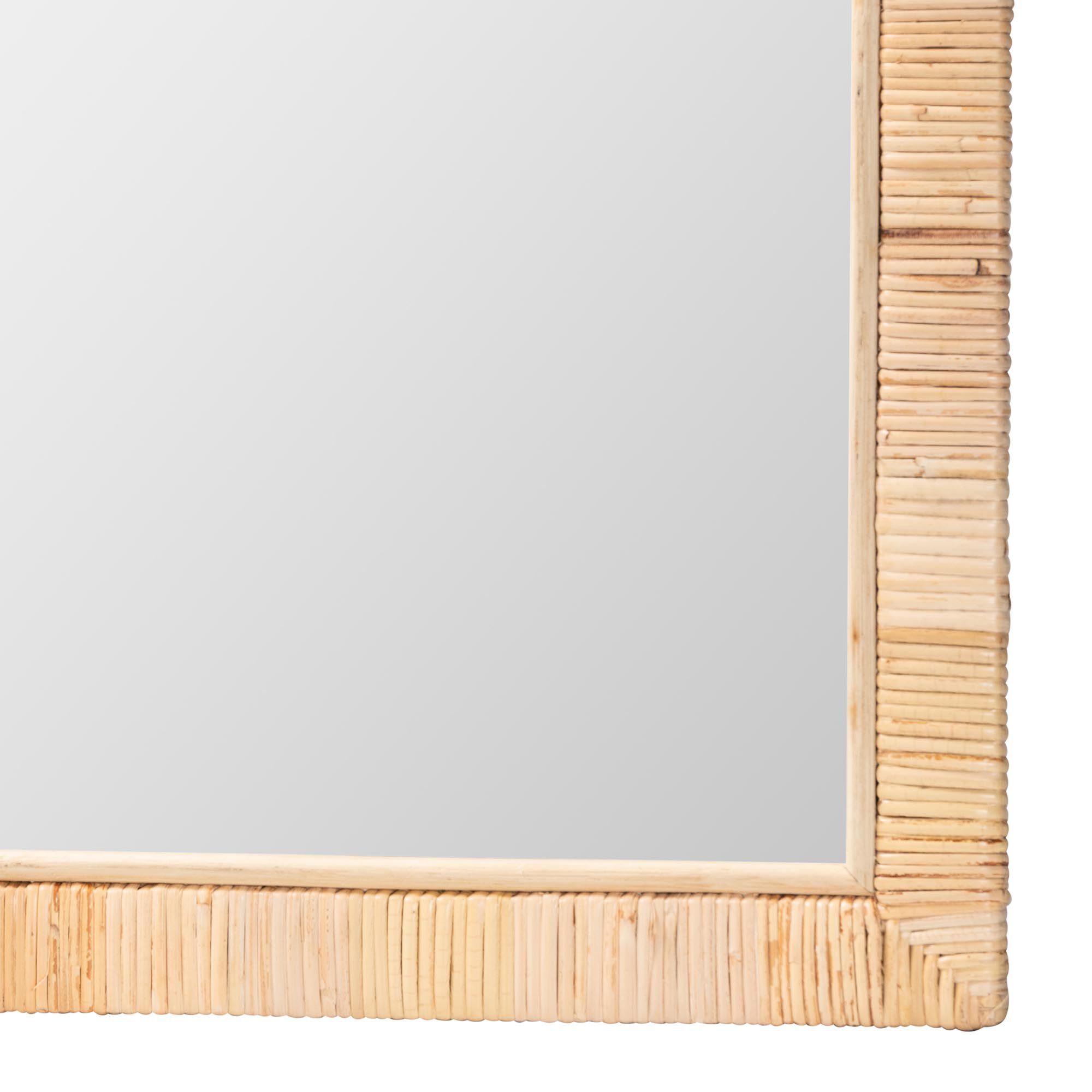 Lankston Bohemian Natural Rattan Rectangle Accent Wall Mirror, NATURAL, alternate image number 2