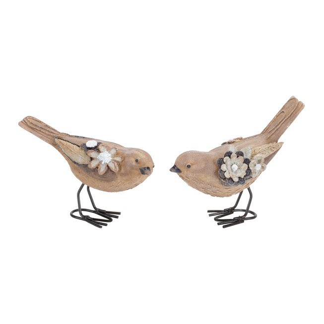 Floral Bird Figurine (Set of 2), BEIGE/BLACK, hi-res image number null