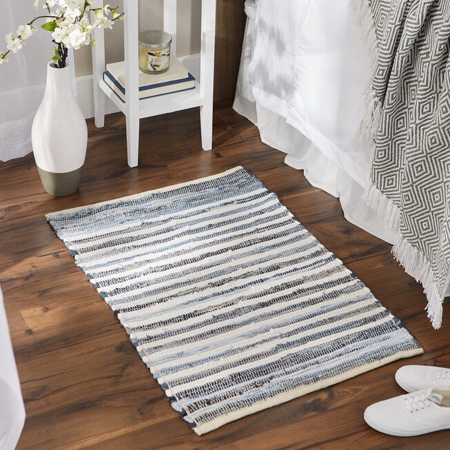 Multi Denim Rag Rug 2X3Ft, , alternate image number null