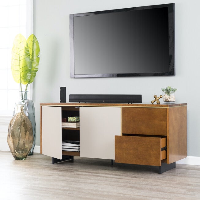 Midhurst Storage Media Stand, BROWN, hi-res image number 0
