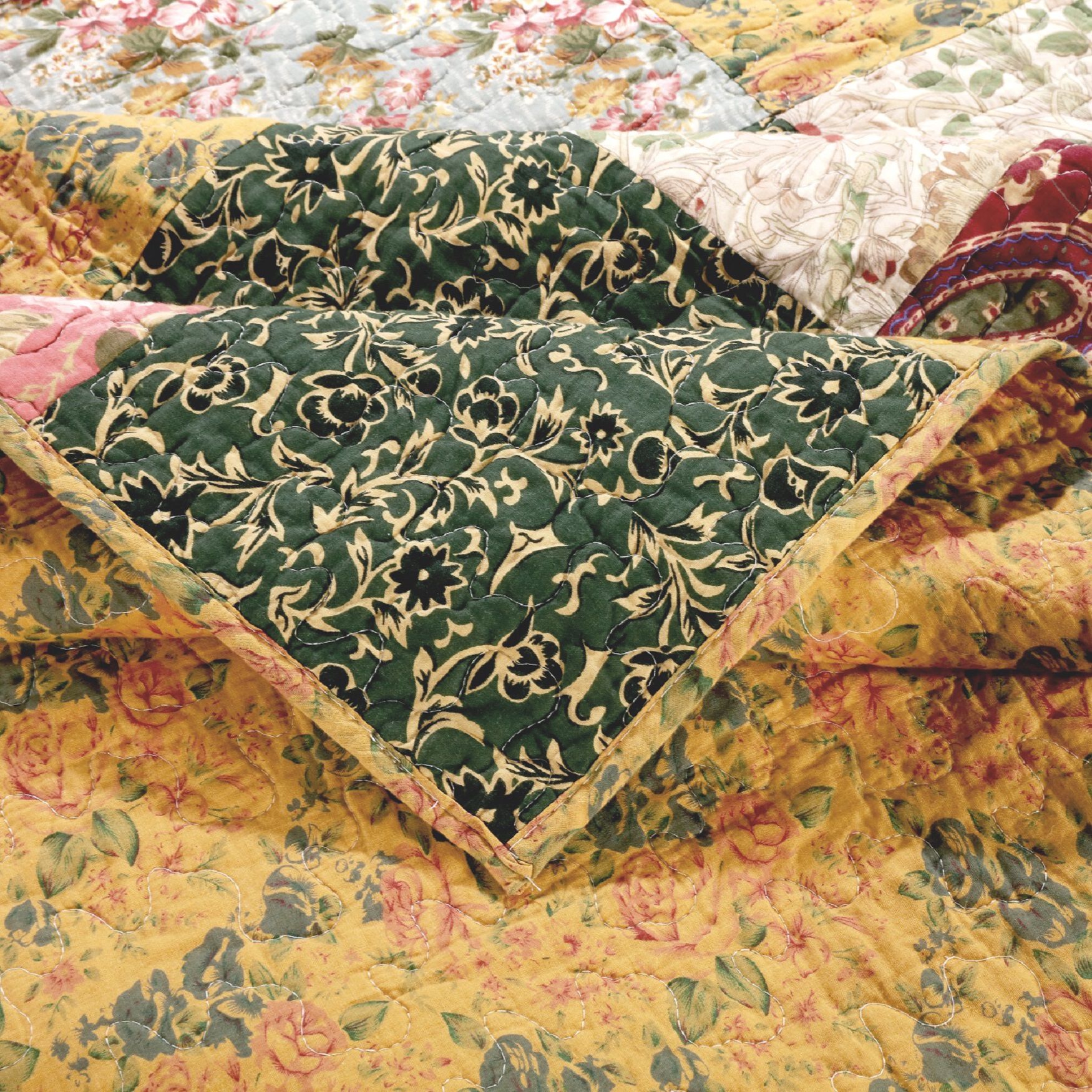 Antique Chic 100% Cotton Patchwork Bedspread Set, , alternate image number 6