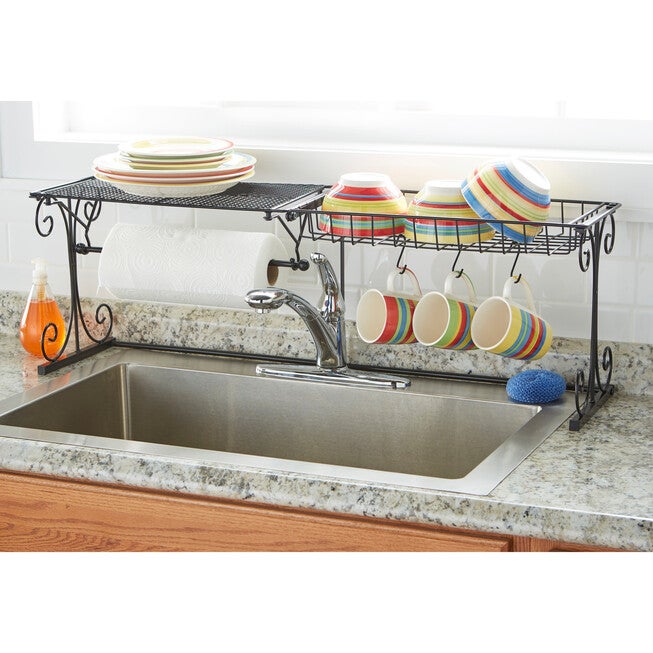 Over-the-Sink Dish Rack, BLACK, hi-res image number null