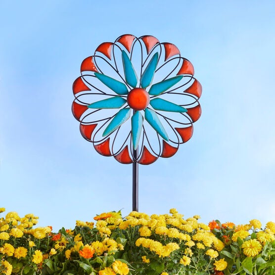 Orange & Blue LED Wind Spinner, BLUE ORANGE, hi-res image number null
