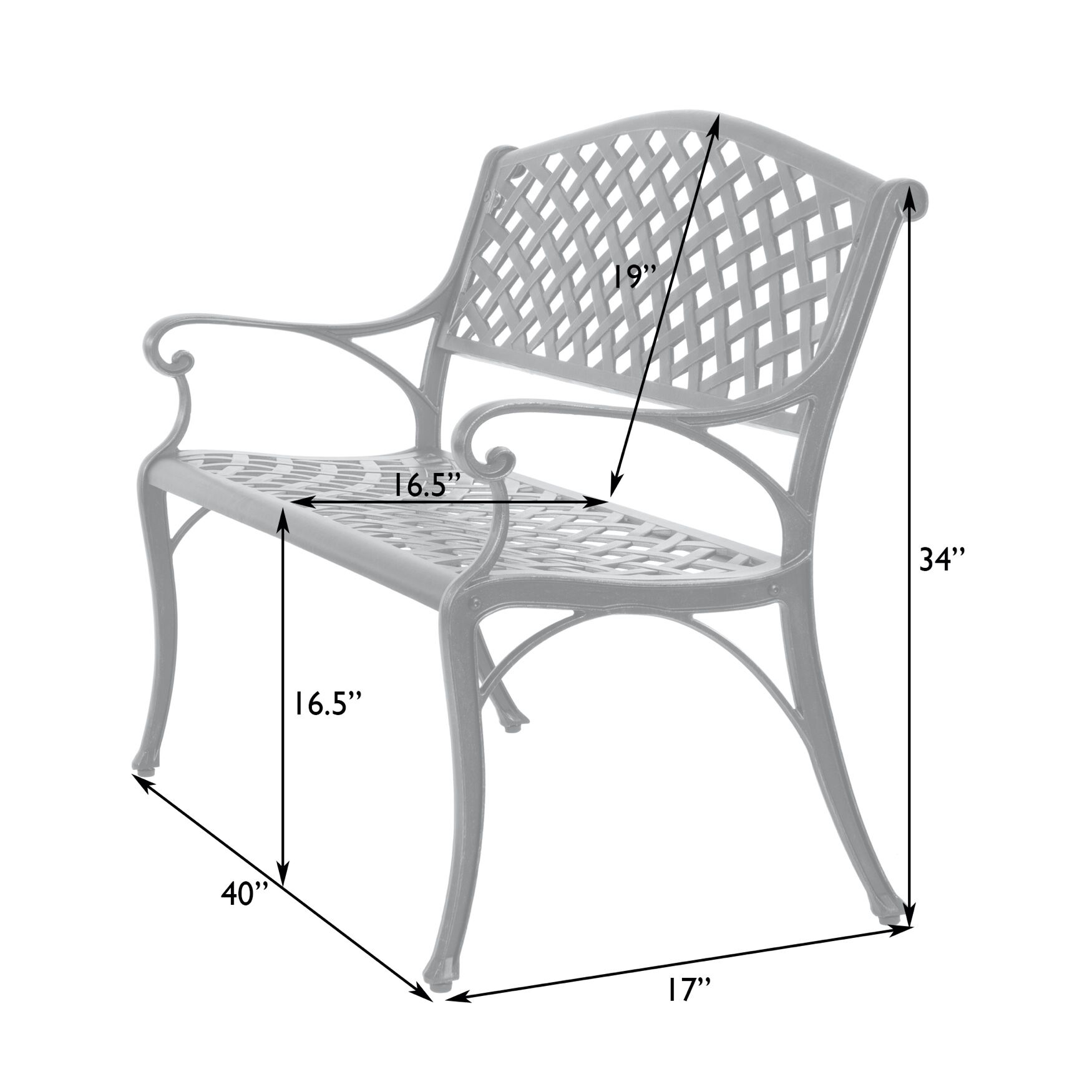 Antique Bronze Cast Aluminum Patio Bench, , alternate image number 7