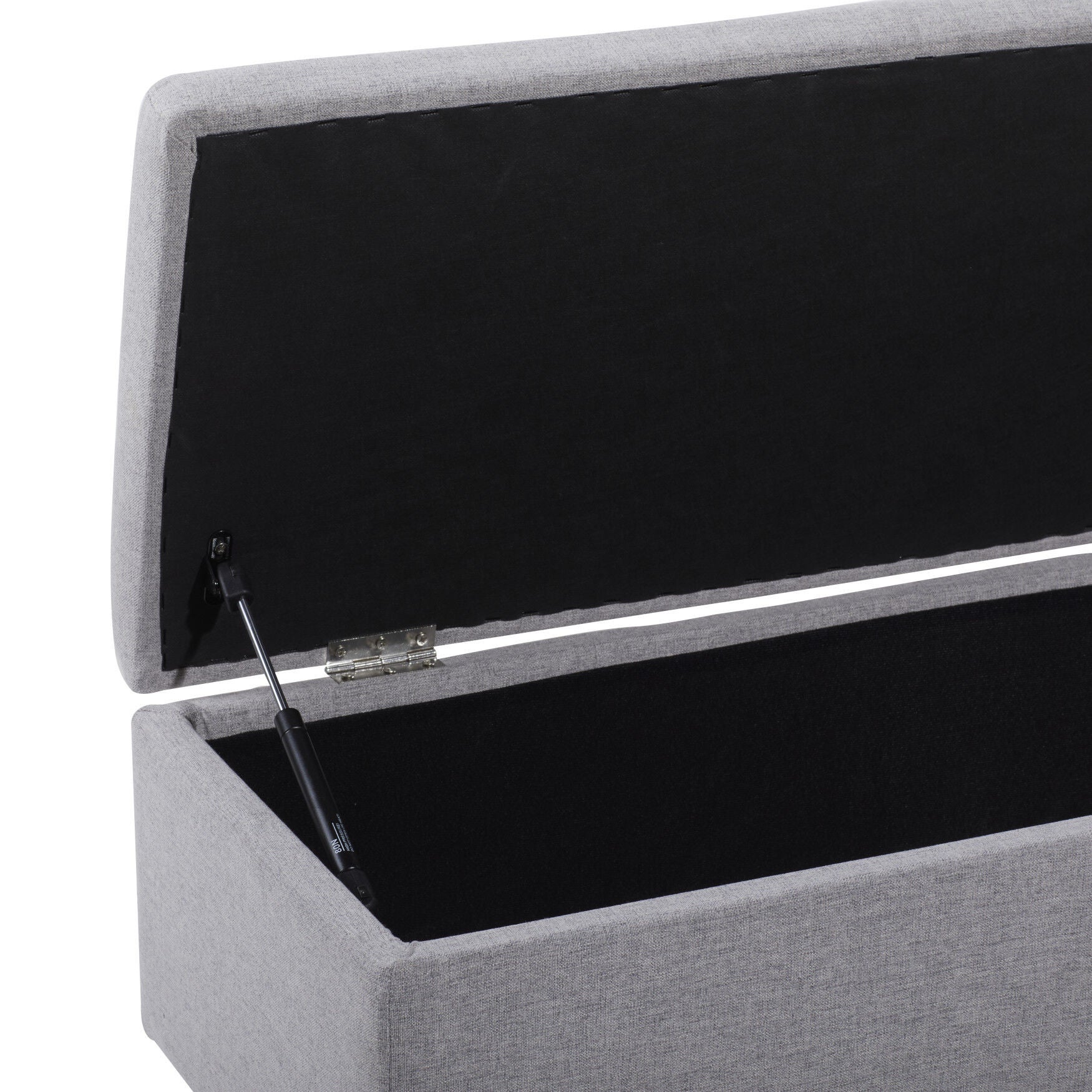 Modern Rectangular Gray Polyester Storage Bench Storage Bench, , alternate image number 7