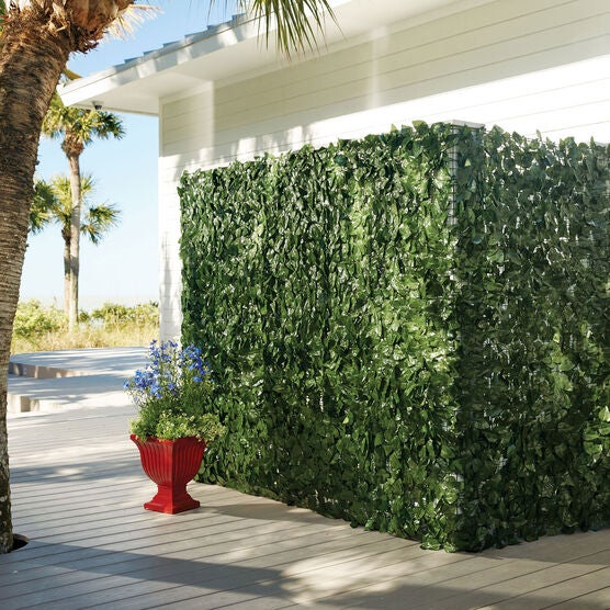 78"H Faux Greenery Privacy Screen, GREEN, hi-res image number null